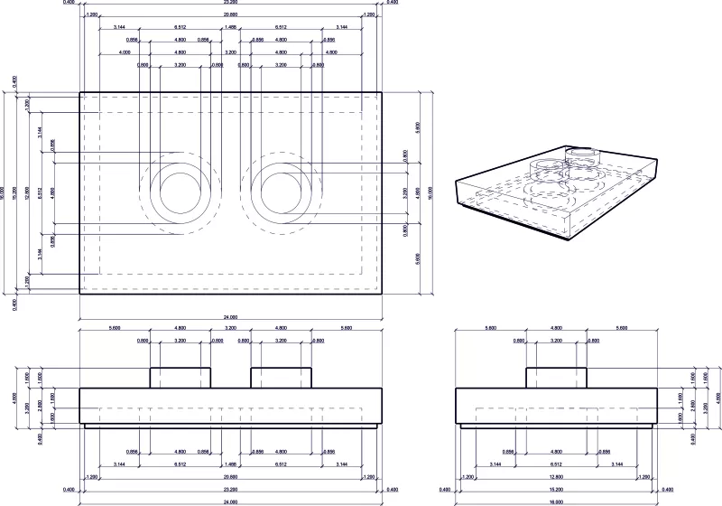 LEGO Jumper Plate 2X3 with 2 Knobs - Model preview 4
