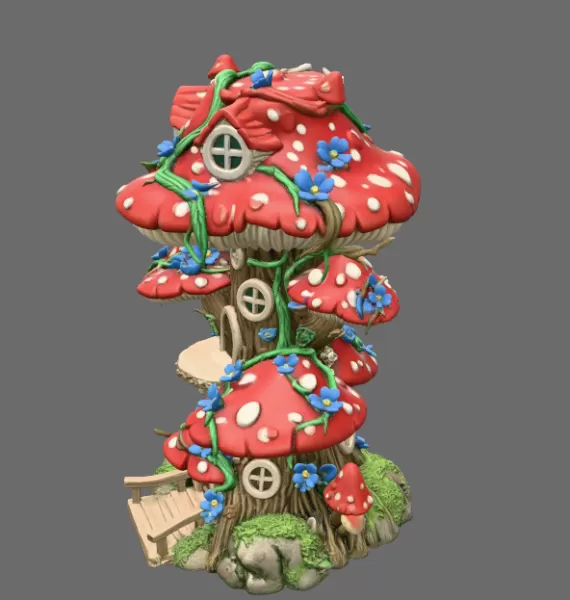 Enchanted Mushroom Village Tower STL File 3D Printable - Model preview 8