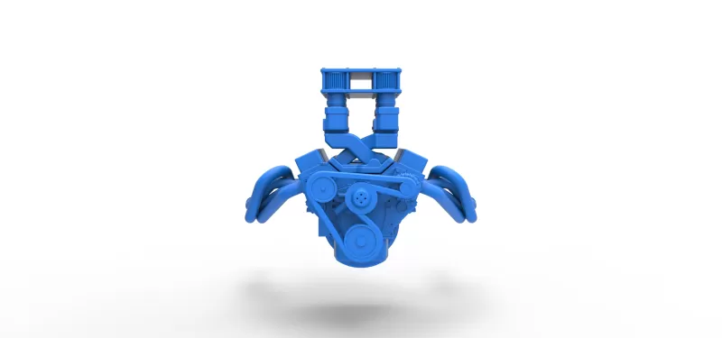 Engine of Vintage Supermodified stock car V3 Scale 1:25 - Model preview 5