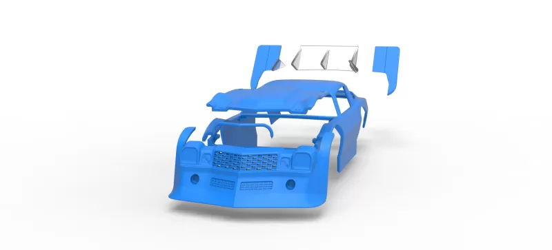 Shell of Vintage Dirt late model Race car Version 3 Scale 1:25 - Model preview 16