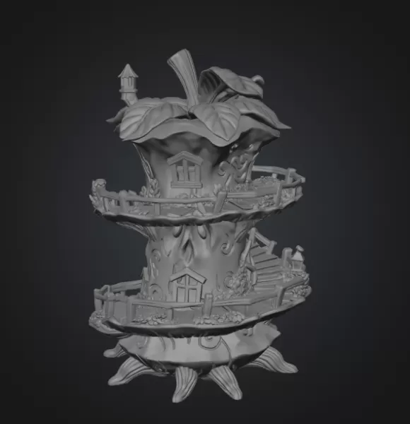 Enchanted Apple Core House STL File for 3D Printing - Model preview 9