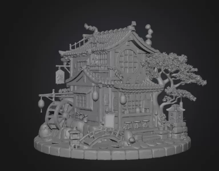 Japanese Tea House STL File for 3D Print - Model preview 16