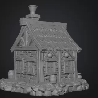 Fantasy Alchemist Cottage STL File for 3D Print