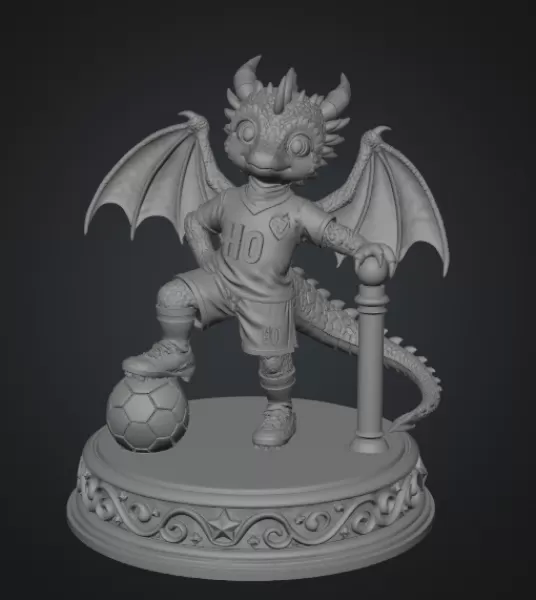 Fantasy Football Dragon STL for 3D Printing - Model preview 8