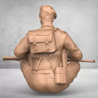 Sitting Army Soldier - Model thumbnail 2