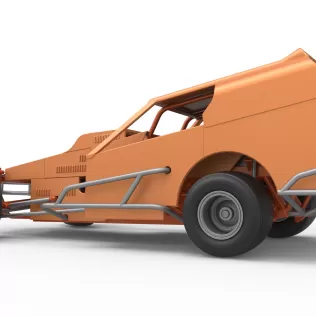 Vintage Dirt Modified stock car Version 3 while turning 1:25 - Model thumbnail 13