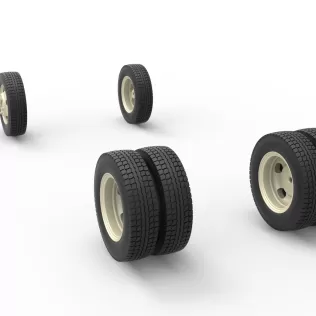 Wheel Set of Vintage truck Scale 1:25 - Model thumbnail 8
