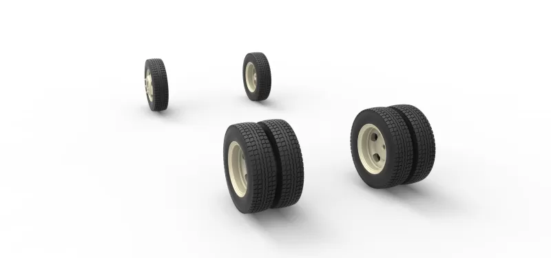 Wheel Set of Vintage truck Scale 1:25 - Model preview 8