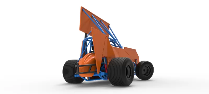 Winged Sprint car Version 2 while turning Scale 1:25 - Model preview 19