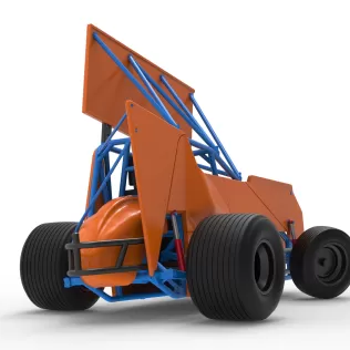 Winged Sprint car Version 2 while turning Scale 1:25 - Model thumbnail 19
