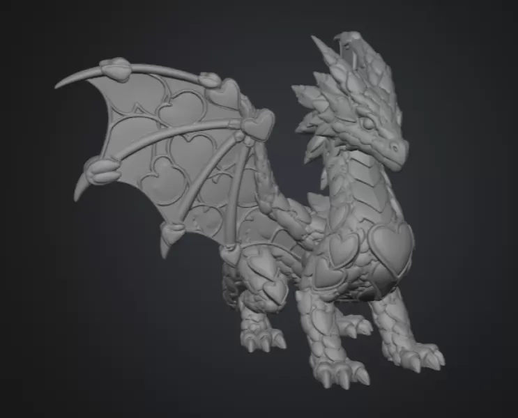 Heartwing Dragon STL File for 3D Print - Model preview 13