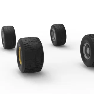 Wheel Set of Vintage Dirt late model Race car V4 Scale 1:25 - Model thumbnail 9