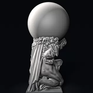 Hercules Statue Holding the Globe #RoZ - Model thumbnail 8