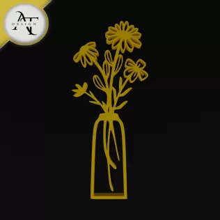 Flowers in vase - Line Art - 2D Wall Art Decor