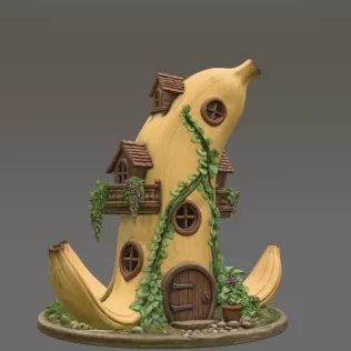 Banana Fantasy House STL File for 3D Printing - Model thumbnail 3
