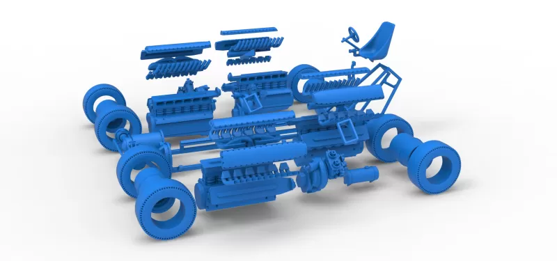 Vintage AWD Dragster Base Scale 1:25 - Model preview 24