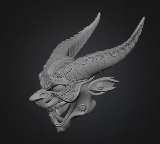 Demon mask - Model preview 2