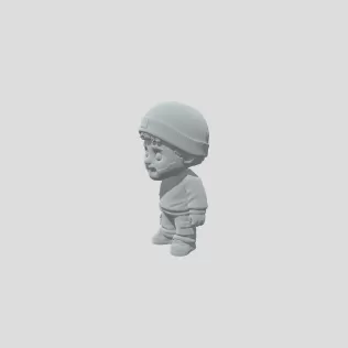 Bearded Figurine in a Black Beanie - Model thumbnail 2