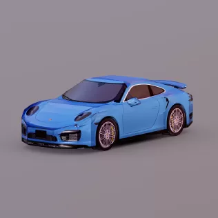 830 Tris Low poly Porsche Car - Model thumbnail 2