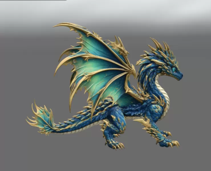 Celestial Tide Dragon STL File for 3D Print - Model preview 9