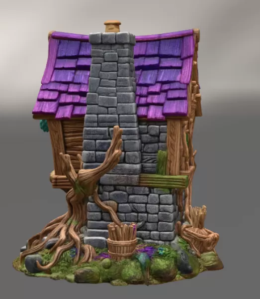 Enchanted Vineyard Cottage STL File for 3D Print - Model preview 4