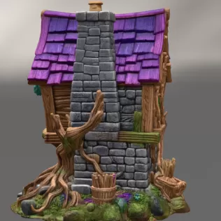 Enchanted Vineyard Cottage STL File for 3D Print - Model thumbnail 4
