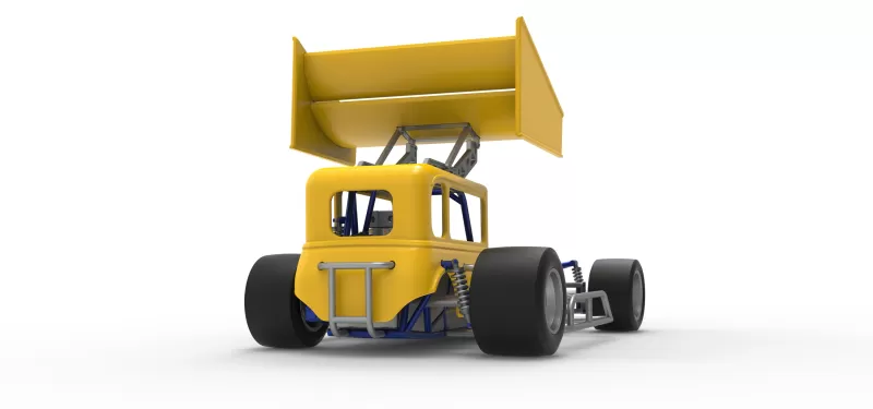 Vintage Winged Supermodified stock car Version 3 Scale 1:25 - Model preview 19