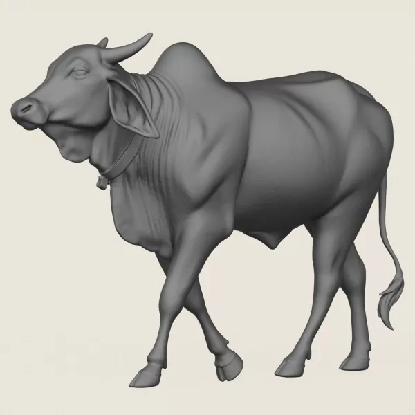 Indian Ox Print Ready 3D Model - Model preview 1