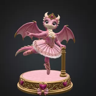 Ballerina Dragon Princess STL File for 3D Printing - Model thumbnail 4