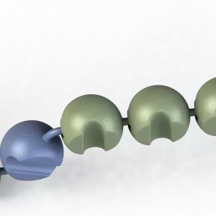 Smiling Modular Caterpillar – Flexible Articulated Fidget Toy - Model thumbnail 10