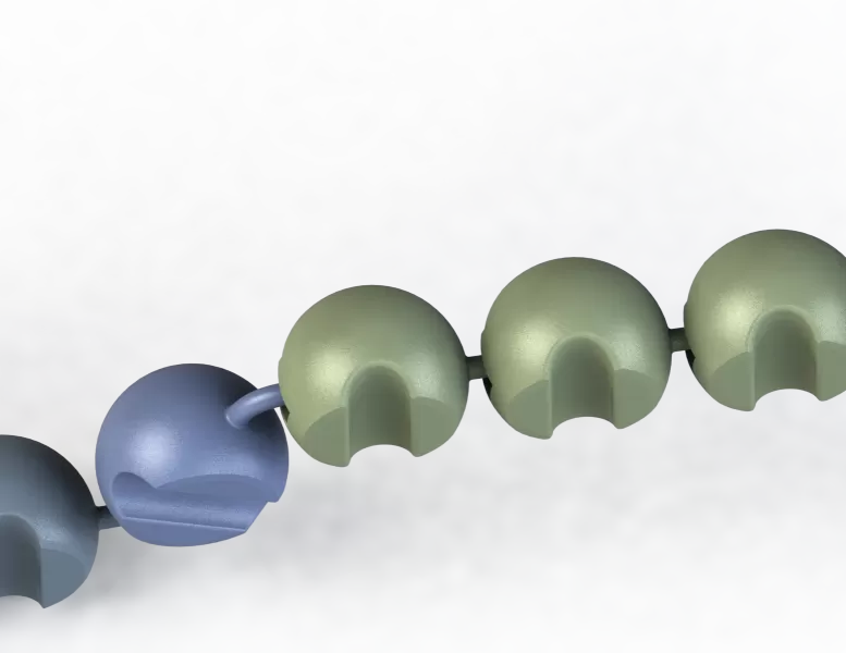 Smiling Modular Caterpillar – Flexible Articulated Fidget Toy - Model preview 10