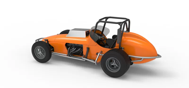 Dirt Silver Crown Champ car Version 2 Scale 1:25 - Model preview 12