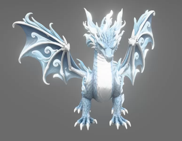 Ocean Breeze Dragon STL File for 3D Print - Model preview 12