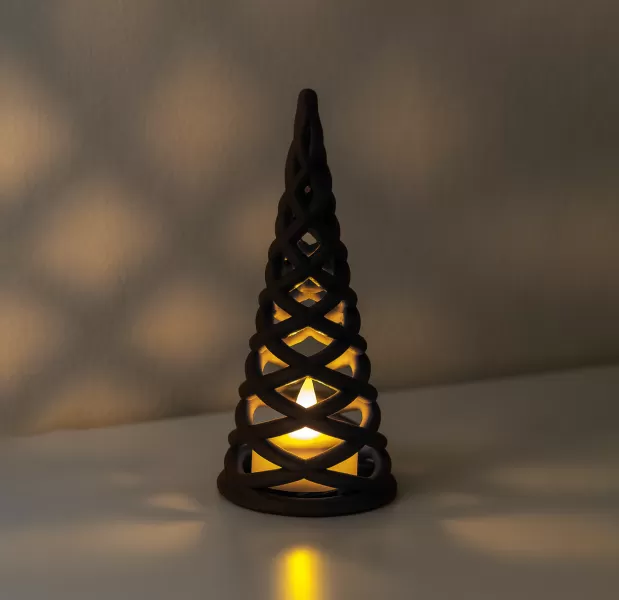 Christmas Tree Candle Holder | Spiral Modern Holiday Light Decor - Model preview 4