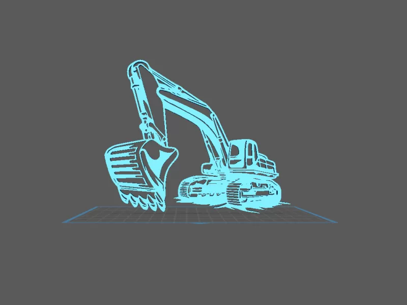 Excavator - Wall Art - Model preview 2