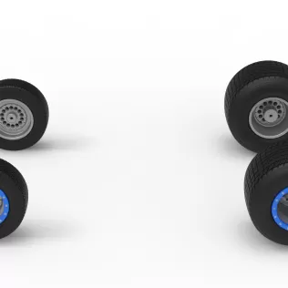 Wheel Set of Vintage Dirt Silver Crown Car Scale 1:25 - Model thumbnail 5