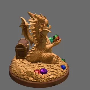 Treasure Guardian Dragon STL File 3D Print - Model thumbnail 3