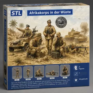 Afrikakorps in the Desert – 3D Printable STL Figure Set