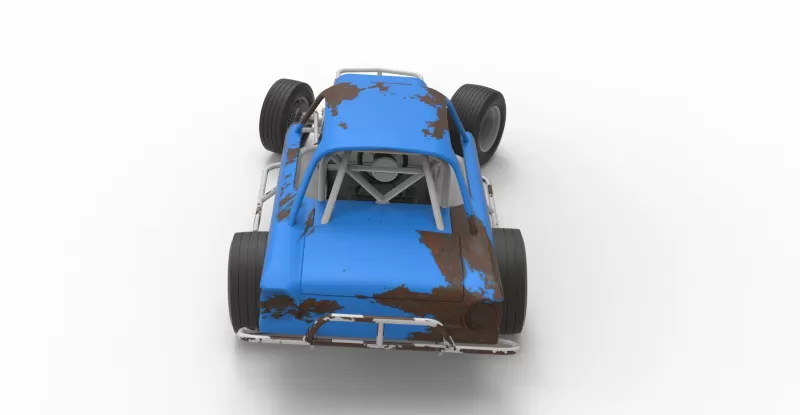 Vintage Dirt Modified stock car V10 while turning Scale 1:25 - Model preview 16