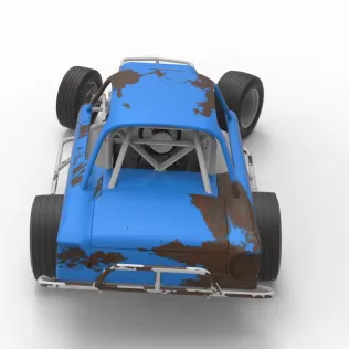 Vintage Dirt Modified stock car V10 while turning Scale 1:25 - Model thumbnail 16