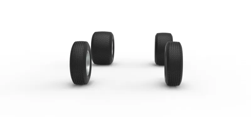 Wheel Set of Dirt Silver Crown Champ car Scale 1:25 - Model preview 3