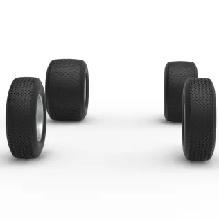 Wheel Set of Dirt Silver Crown Champ car Scale 1:25 - Model thumbnail 3