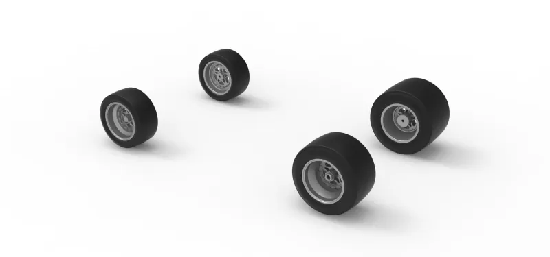 Wheel Set of Pavement Silver Crown Car Scale 1:25 - Model preview 7