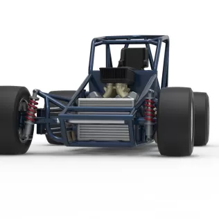Sprint car Base Version 2 Scale 1:25 - Model thumbnail 6