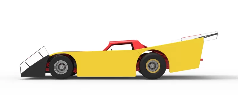Vintage Dirt late model Race car Version 5 Scale 1:25 - Model preview 9