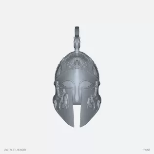 Ornate Horse-Crest Helmet Miniature - 100 mm STL - Model thumbnail 2