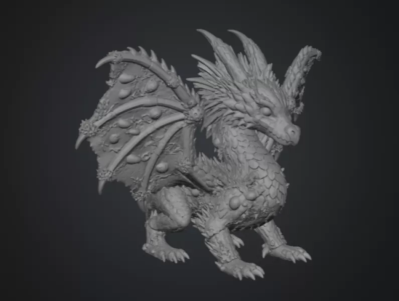 Ocean Bloom Dragon STL File for 3D Print - Model preview 15