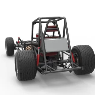 Vintage Dirt Modified stock car Base Version 2 Scale 1:25 - Model thumbnail 14