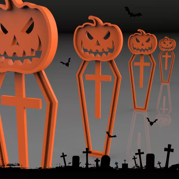 Halloween Pumpkin BookMark, Cute BookMark 3D STL File, Halloween - Model preview 3