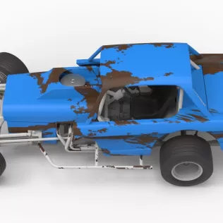 Vintage Dirt Modified stock car V10 while turning Scale 1:25 - Model thumbnail 10